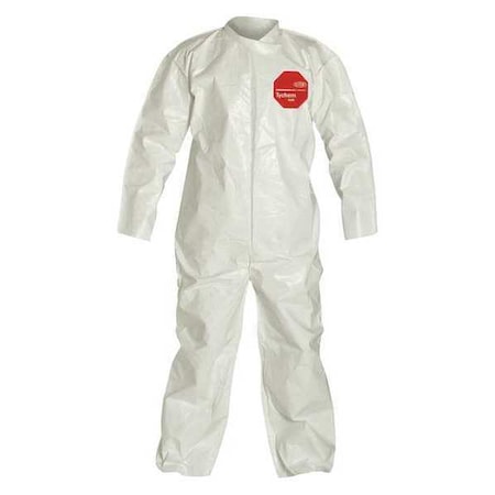 0 Coverall. Collar. Open Wrists and Ankles. Storm Flap with Adhesive Closure. White. 3X MPN:SL120BWH3X001200