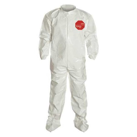 0 Coverall. Collar. Elastic Wrists. Attached Socks. Storm Flap with Adhesive Closure. White. XL MPN:SL121BWHXL001200