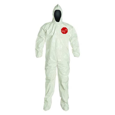 0 Standard Fit Hood. Elastic Wrists. Attached Socks. Storm Flap with Adhesive Closure. White. 7X MPN:SL122BWH7X001200