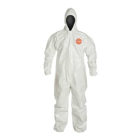 0 Standard Fit Hood. Elastic Wrists and Ankles. Storm Flap with Adhesive Closure. White. LG MPN:SL127TWHLG0006RF