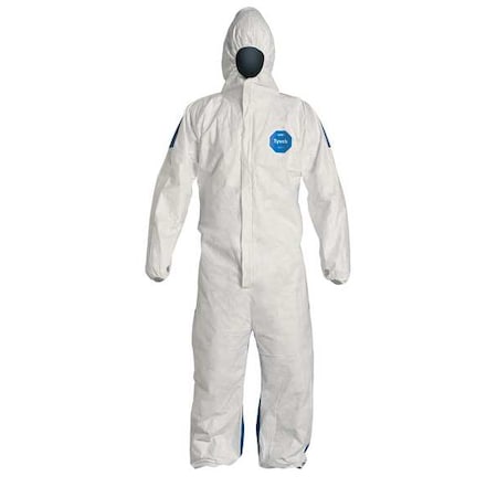 Hooded Disposable Coveralls, M, White, Tyvek® 400 D, zipper MPN:TD127SWBMD0025CM