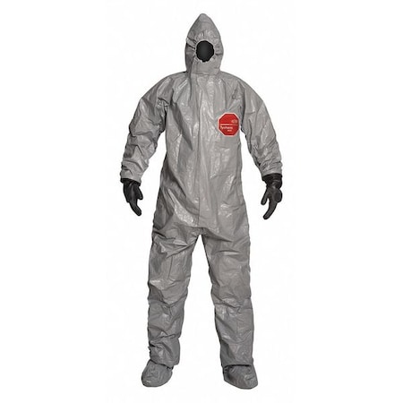 Hooded Coverall, M, Gray, Tychem® 6000, Elastic MPN:TF186TGYMD0006PI