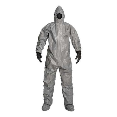 Hooded Coverall, S, Gray, Tychem® 6000, Elastic MPN:TF186TGYSM0006PI
