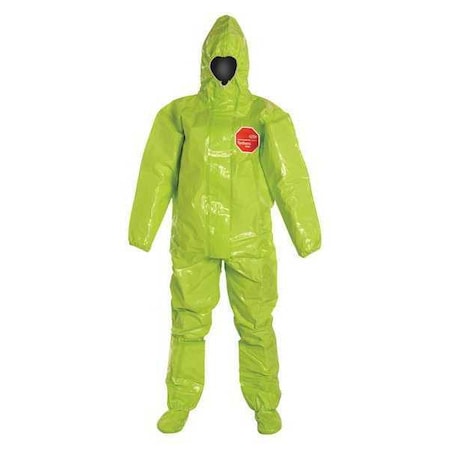 Respirator Fit Hood. Elastic Wrists. Double Storm Flap with Adhesive Closure. Lime Yellow. LG MPN:TK128TLYLG000200