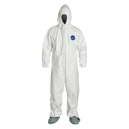 Chemical Resistant Coveralls, Hooded Coverall, 3XL, Tyvek® 400, Elastic Wrist, Elastic Ankle MPN:TY122SWH3X0025NF