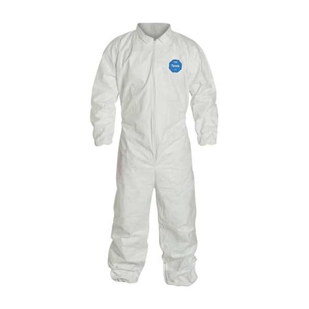 Tyvek 400 Collared Disposable Coverall, Elastic Wrists and Ankles, 2XL, White, PK25 MPN:TY125SWH2X002500