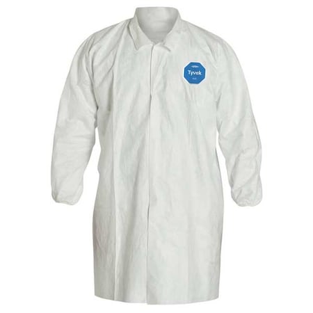 Tyvek 400 Disposable Lab Coat, Tyvek® 400, Snaps Closure, White, 3XL, 30 PK MPN:TY211SWH3X003000