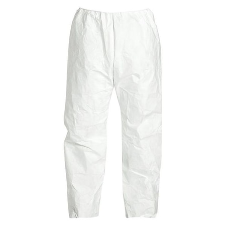 Disposable Pants, Tyvek® 400, 1.2 oz/sq yd, Serged, Open Ankle, Light Duty, White, Size M MPN:TY350SWHMD005000