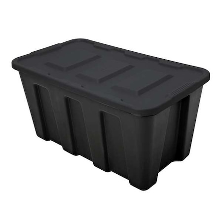 Stackable Storage Tote W/ Lid, 34 gal, 32-1/2 in L x 16-3/4 in W x 18-1/2 in H, Black MPN:6934GRBBK.04