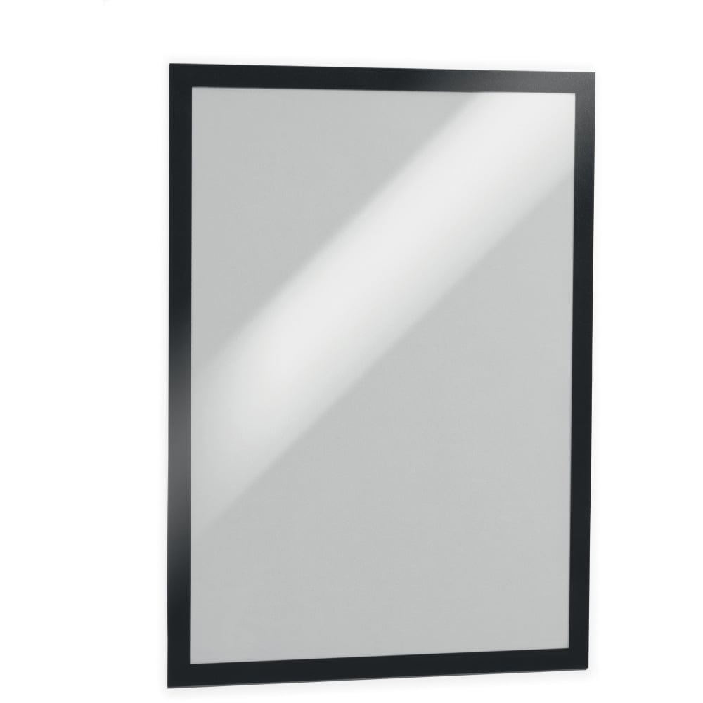 DURABLE DURAFRAME Self-Adhesive Magnetic Tabloid Sign Holder - Horizontal or Vertical, 12.25in x 18in Frame Size - Holds 11in x 17in Insert, 2 -Pack, Black (Min Order Qty 2) MPN:476901