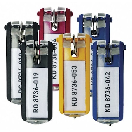Key Tag, Multi-Color, Plastic, Extra-Large Snap-Open, Unfinished 24 PK MPN:194900