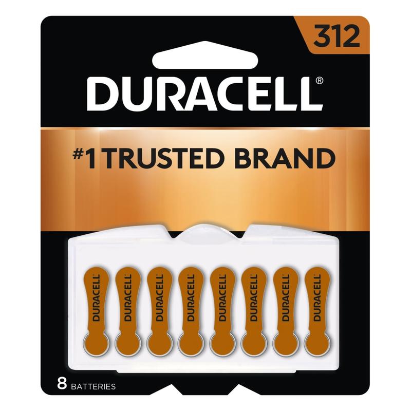 Duracell Hearing Aid Zinc-Air Batteries Size 312, Pack Of 8 (Min Order Qty 5) MPN:DA312B8ZM09