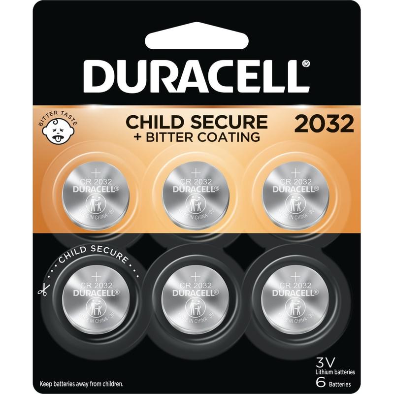 Duracell 3-Volt Lithium 2032 Coin Batteries, Pack Of 6 (Min Order Qty 6) MPN:2032-6PK