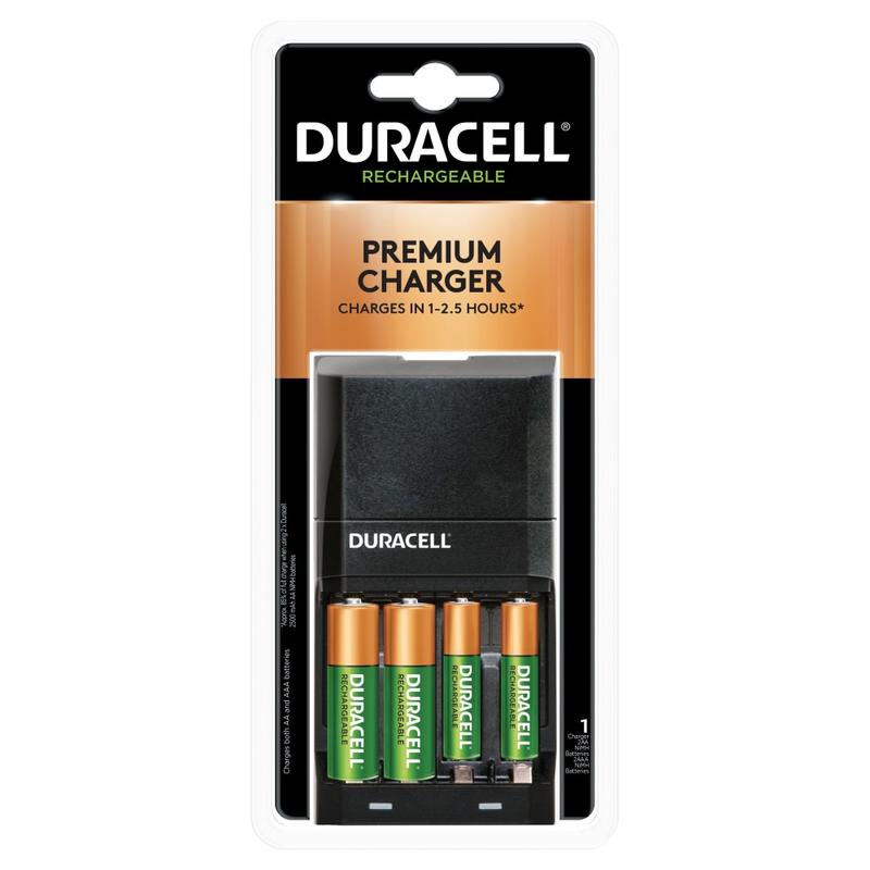 Duracell Rechargeable Ion Speed 4000 Battery Charger, Includes 2 AA and 2 AAA Rechargeable Batteries (Min Order Qty 4) MPN:CEF27