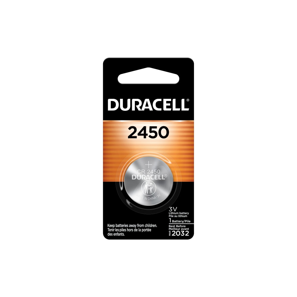 Duracell 3-Volt Lithium 2450 Coin Battery, Pack of 1 (Min Order Qty 33) MPN:DL2450BPK