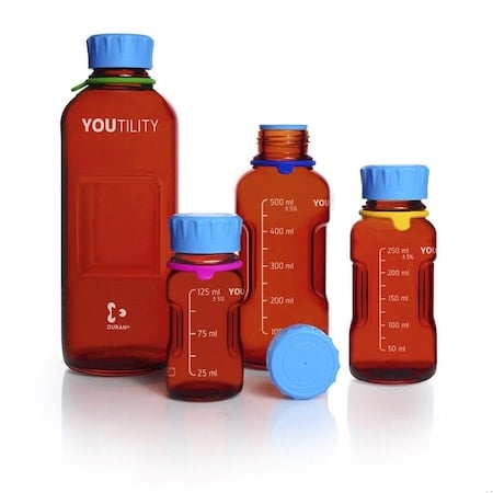 Bottle, 124 mm H, Amber, 55 mm Dia, PK4 MPN:218862859