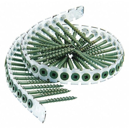 Wood Screw, #8, 2 in, Plain Steel Flat Head Square Drive, 1000 PK MPN:08D200W