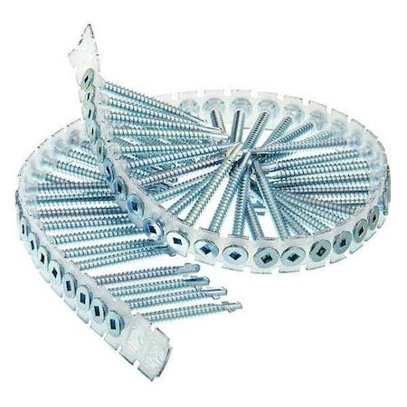 Drywall Screw, #8 x 2 in, Steel, Wafer Head Square Drive, 1000 PK MPN:08G200WWK