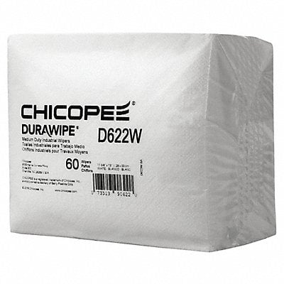 Durawipe 600 Wiper Quarter Fold Wht PK16 MPN:D622W