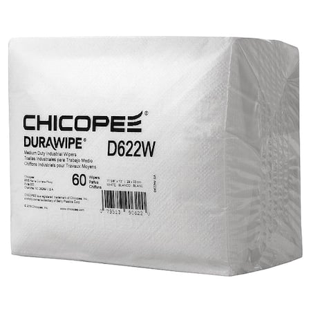Durawipe 600 Wiper, Quarter Fold, Wht, PK16 MPN:D622W