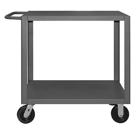 Truck, Steel, 5, 000 lb Load Capacity, 2 Shelves, 66 1/2 in L, 30 1/2 in W, 39 1/2 in H, Flat Handle MPN:HET-3060-2-5K-95