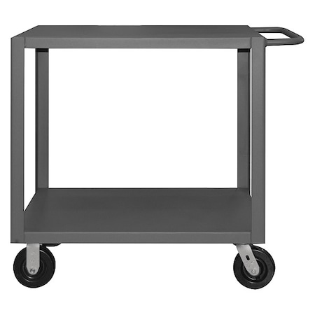 Truck, Steel, 5, 000 lb Load Capacity, 2 Shelves, 78 1/2 in L, 36 1/2 in W, 39 1/2 in H, Flat Handle MPN:HET-3672-2-5K-95