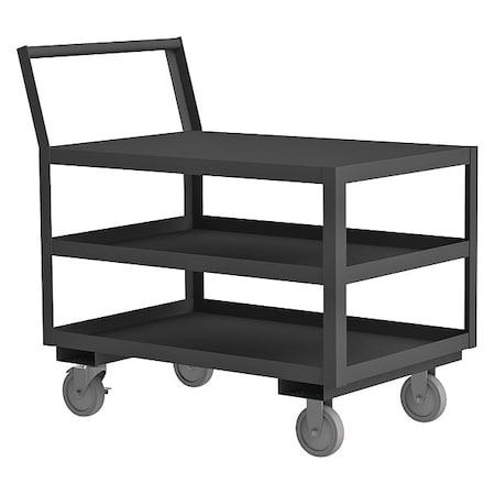 Truck, Steel, 1, 200 lb Load Capacity, 3 Shelves, 39 in L, 24 1/4 in W, 37 1/2 in H, Raised Handle MPN:LDO-2436-3-95
