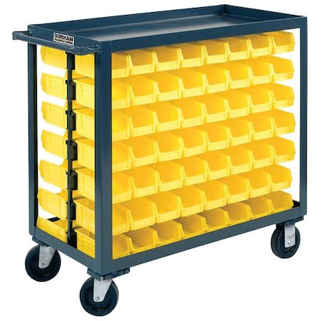 14 ga. Steel Steel Bin Cart with Lipped Shelves, 18