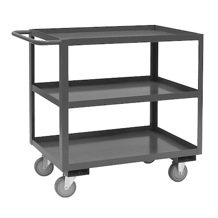 Cart, Steel, 1, 200 lb Load Capacity, 3 Shelves, 54 1/4 in L, 18 1/4 in W, 37 6/8 in H, Flat Handle MPN:RSC-1848-3-95