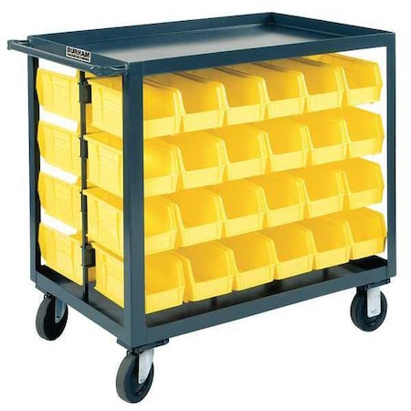 14 ga. Steel Steel Bin Cart with Lipped Shelves, 24