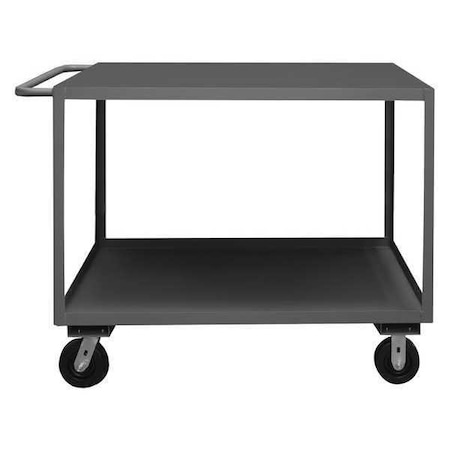 Cart, Steel, 3, 000 lb Load Capacity, 2 Shelves, 54 1/4 in L, 24 1/4 in W, 39 in H, Flat Handle MPN:RSC-2448-2-3K-TLD-95