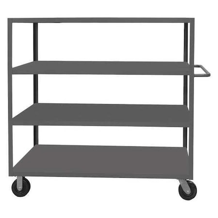 Flat Shelf Utility Cart, 14 ga. Steel, 1200 lb Load Capacity, 4 Shelves, 54-1/4