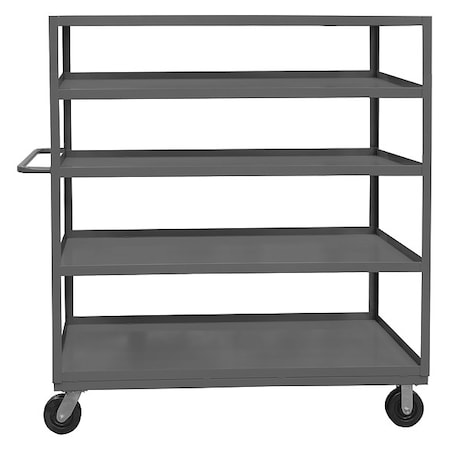 Cart, Steel, 3, 000 lb Load Capacity, 5 Shelves, 54 1/4 in L, 24 1/4 in W, 60 in H, Flat Handle MPN:RSC-2448-5-3K-95
