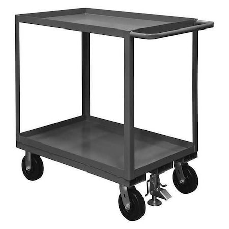 Cart, Steel, 2, 400 lb Load Capacity, 2 Shelves, 54 1/4 in L, 30 1/4 in W, 39 in H, Flat Handle MPN:RSC-3048-2-2.4K-ALU-FL-95