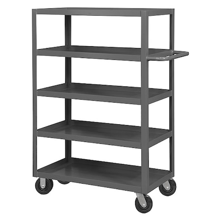 Cart, Steel, 3, 000 lb Load Capacity, 5 Shelves, 66 1/4 in L, 30 1/4 in W, 60 in H, Flat Handle MPN:RSC-3060-5-3K-95