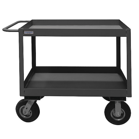 Cart, Steel, 1, 200 lb Load Capacity, 2 Shelves, 42 1/4 in L, 24 1/4 in W, 41 1/4 in H, Flat Handle MPN:RSC3-2436-2-8PN-95