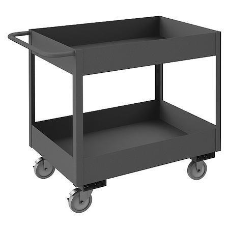 Cart, Steel, 1, 200 lb Load Capacity, 2 Shelves, 42 1/4 in L, 24 1/4 in W, 37 6/8 in H, Flat Handle MPN:RSC6-2436-2-95