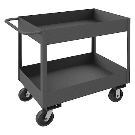 Cart, Steel, 3, 600 lb Load Capacity, 2 Shelves, 54 1/4 in L, 24 1/4 in W, 39 in H, Flat Handle MPN:RSC6-2448-2-3.6K-95