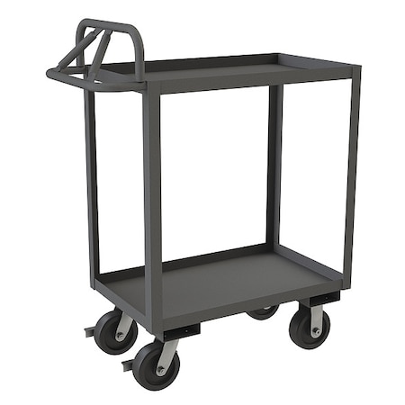 Cart, Steel, 3, 600 lb Load Capacity, 2 Shelves, 42 1/4 in L, 24 1/4 in W, 45 in H, Ergonomic Handle MPN:RSCE-2436-2-3.6K-95
