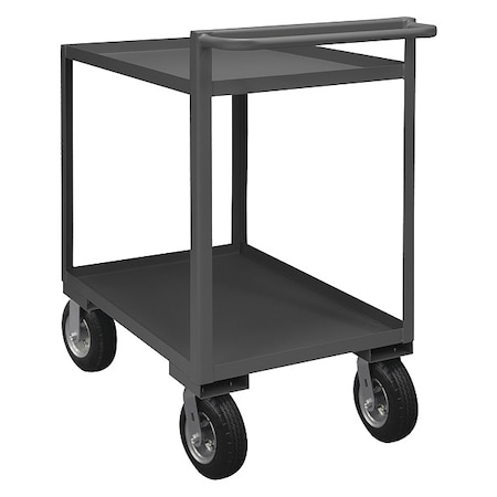 Cart, Steel, 1, 500 lb Load Capacity, 2 Shelves, 66 1/4 in L, 30 1/4 in W, 45 1/4 in H, Flat Handle MPN:RSCR-3060-95