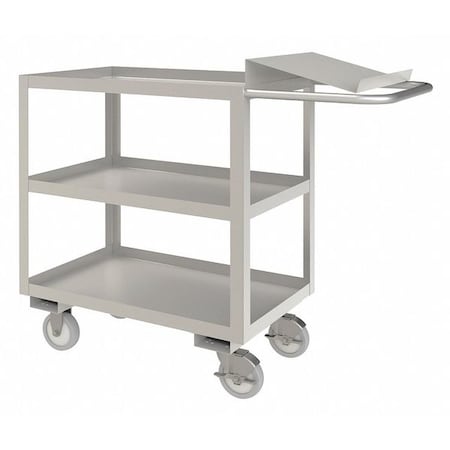 Corrosion-Resistant Order-Picking Utility Cart with Lipped Metal Shelves, Stainless Steel, 45 in L MPN:SOPC1618303ALU5PU