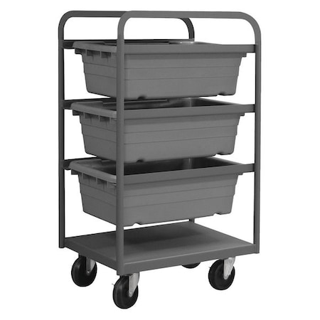 Steel Vertical Rack-Style Tub Cart, 300 lb Load Capacity, 26 in Overall L, 42 in Overall H MPN:TBR-183042-3-5PO-95