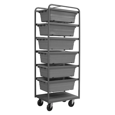 Steel Vertical Rack-Style Tub Cart, 600 lb Load Capacity, 26 in Overall L, 74 in Overall H MPN:TBR-183072-6-5PO-95