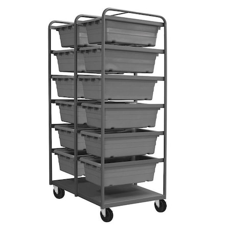 Steel Vertical Rack-Style Tub Cart, 1, 200 lb Load Capacity, 26 in Overall L, 74 in Overall H MPN:TBR-303672-12-5PO-95