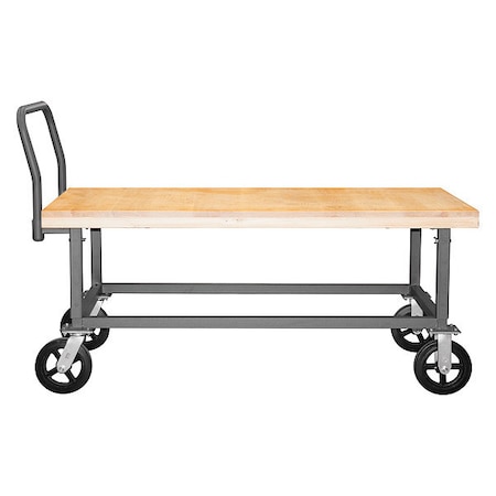 Adjustable height platform truck, with maple top, 60 x 24 MPN:WHPTA-WD-2448-8MR-95