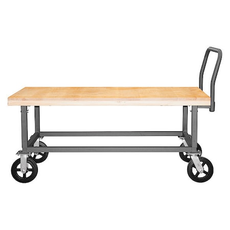 Adjustable height platform truck, with maple top, 48 x 24 MPN:WHPTA-WD-3060-8MR-95