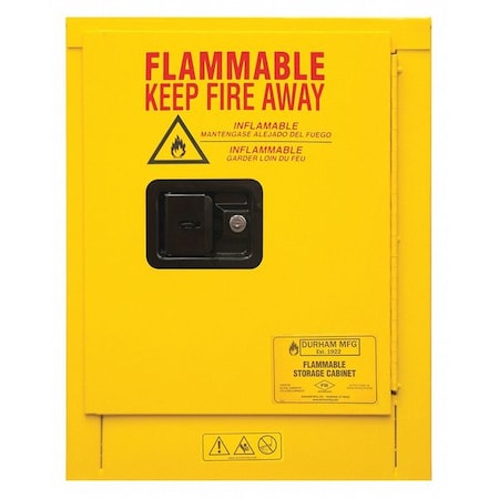 Flammable Safety Storage Cabinet, 4 gal, 1 Shelves, Steel, 17 1/2 in W x 22 1/4 in H x 18 1/4 in D MPN:1004M-50