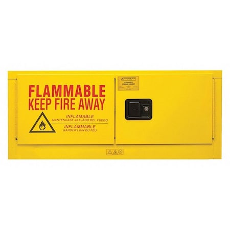 Flammable Safety Storage Cabinet, 12 gal, 1 Shelves, Steel, 43 in W x 18 in H x 18 in D, Yellow MPN:1012MH-50