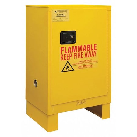 Flammable Safety Storage Cabinet, 12 gal, 1 Shelves, Steel, 23 in W x 41 in H x 18 in D, Yellow MPN:1012ML-50