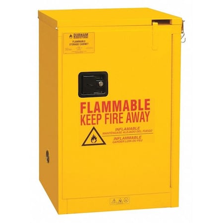 Flammable Safety Storage Cabinet, 12 gal, 1 Shelves, Steel, 23 in W x 36 1/2 in H x 18 in D, Yellow MPN:1012S-50